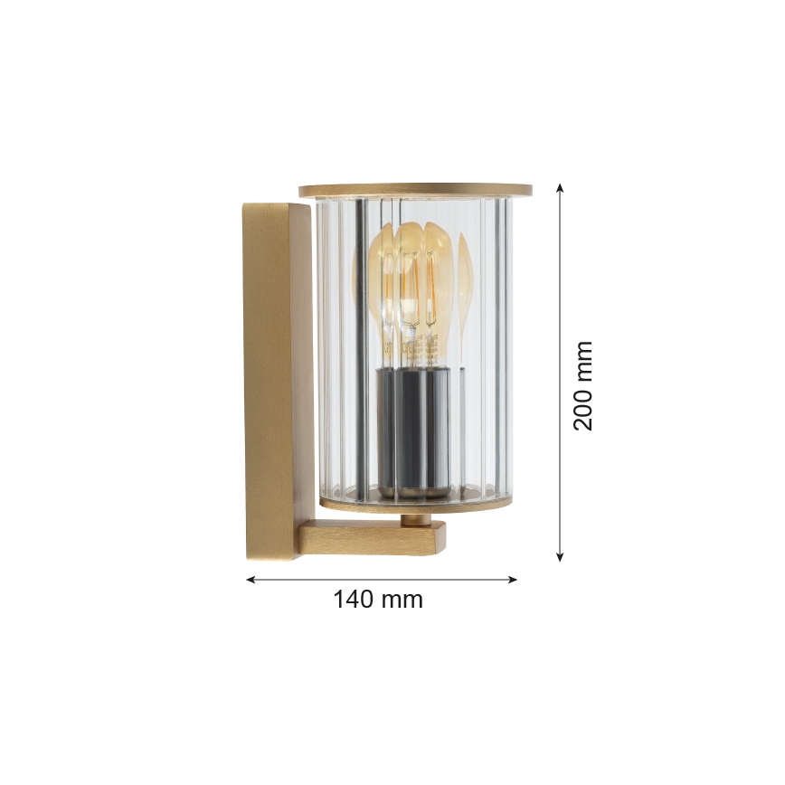 Argon 8752 - Kinkiet zewnętrzny NORFOLK 1xE27/15W/230V IP44 złoty