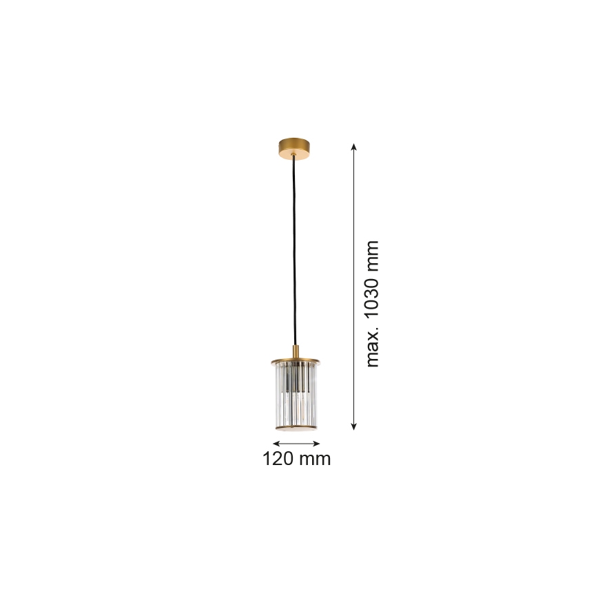 Argon 8755 - Żyrandol zewnętrzny na lince NORFOLK 1xE27/15W/230V IP44 złoty