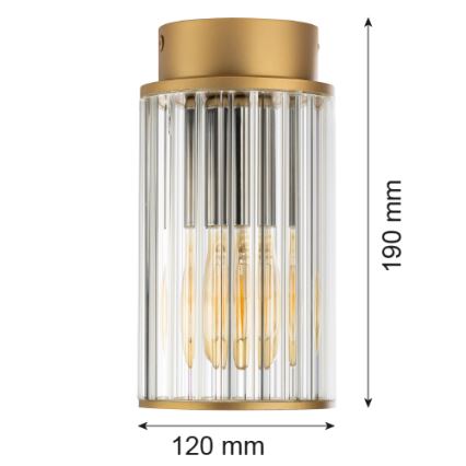 Argon 8774 - Plafon zewnętrzny NORFOLK 1xE27/15W/230V IP44 złoty