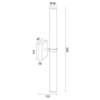 Argon 8925 - LED Łazienkowe oświetlenie lustra BATUMI LED/24W/230V 3000K IP44 błyszczący chrom