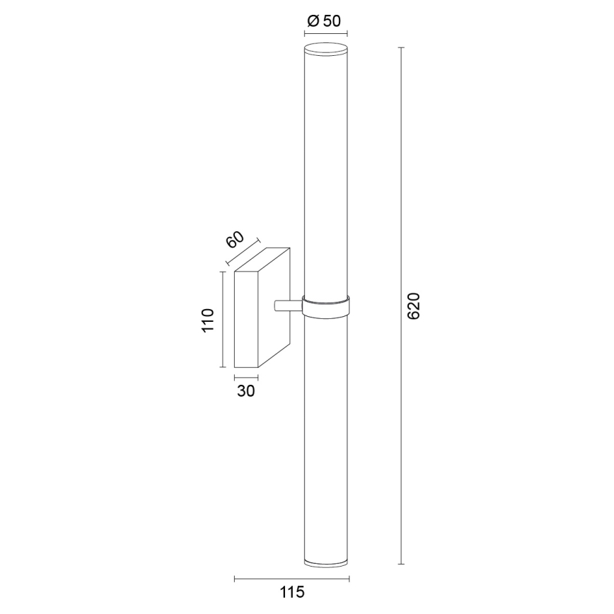 Argon 8925 - LED Łazienkowe oświetlenie lustra BATUMI LED/24W/230V 3000K IP44 błyszczący chrom