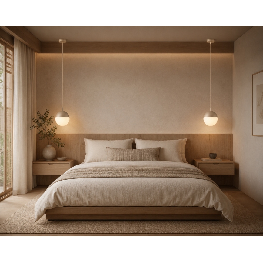 Argon 9001 - Zewnętrzna lampa wisząca na przewodzie LIV 1xE27/15W/230V IP44 beżowa