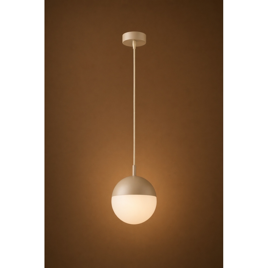 Argon 9001 - Zewnętrzna lampa wisząca na przewodzie LIV 1xE27/15W/230V IP44 beżowa