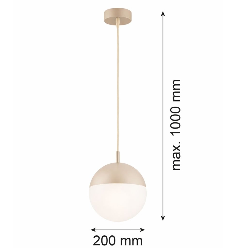 Argon 9001 - Zewnętrzna lampa wisząca na przewodzie LIV 1xE27/15W/230V IP44 beżowa