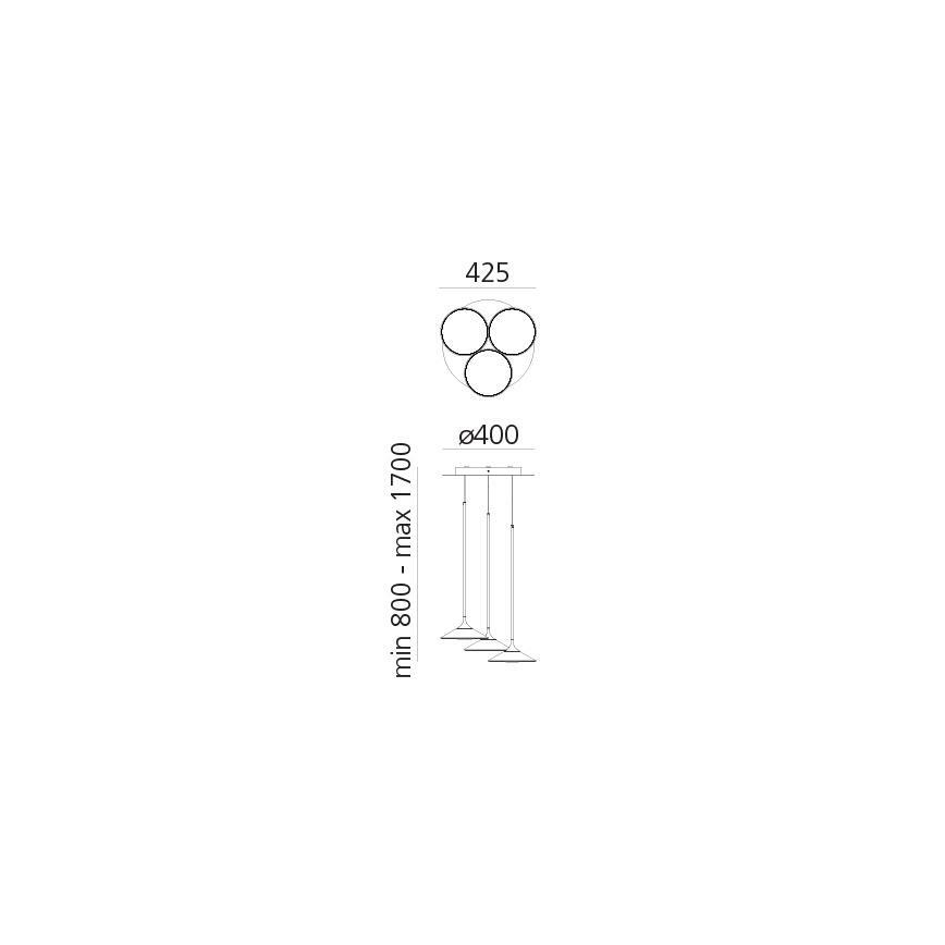 Artemide 0353030A - LED Ściemnialny żyrandol na lince ORSA CLUSTER LED/22W/230V 3000K