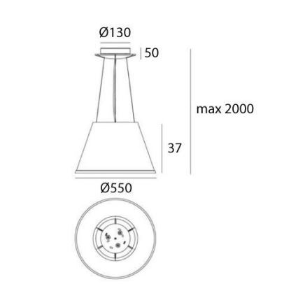 Artemide 1124020A - Żyrandol na lince CHOOSE MEGA 3xE27/12W/230V śr. 55 cm beżowy