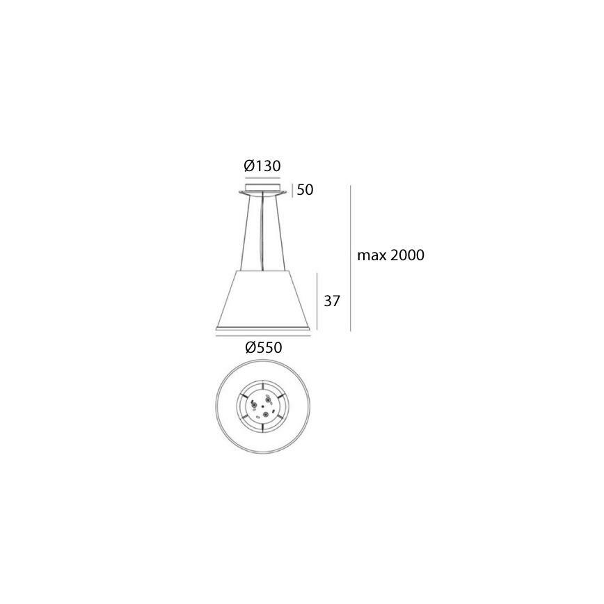 Artemide 1124020A - Żyrandol na lince CHOOSE MEGA 3xE27/12W/230V śr. 55 cm beżowy