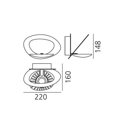 Artemide 1248010A - LED Kinkiet ściemnialny PIRCE LED/27W/230V 3000K biały