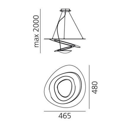 Artemide 1249020A - LED Żyrandol ściemnialny na lince PIRCE LED/27W/230V 3000K złoty
