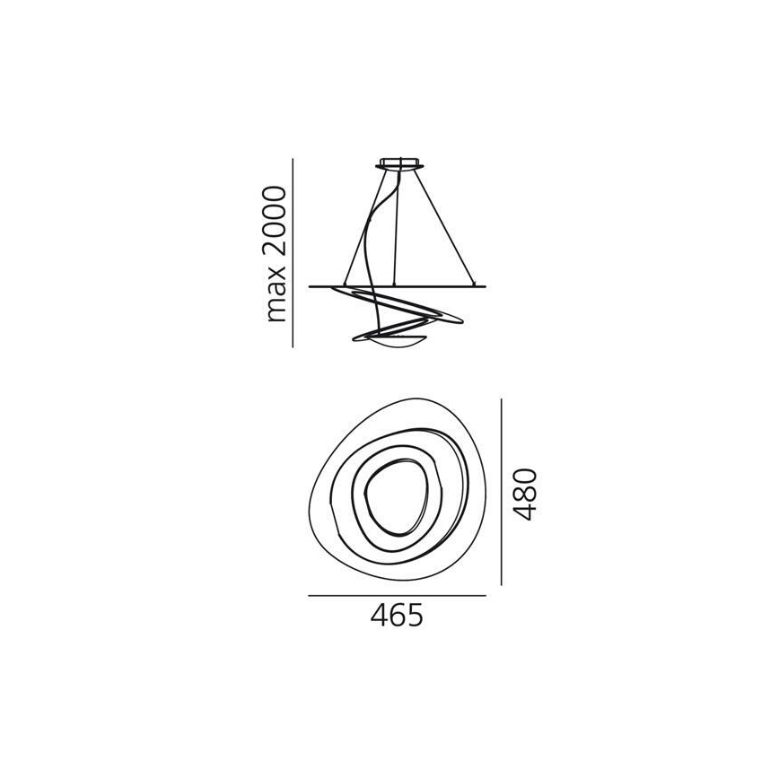 Artemide 1249020A - LED Żyrandol ściemnialny na lince PIRCE LED/27W/230V 3000K złoty