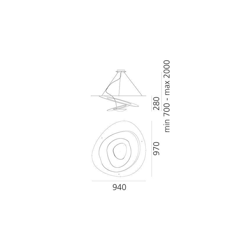 Artemide 1254110A - LED Żyrandol ściemnialny na lince PIRCE LED/44W/230V 3000K biały