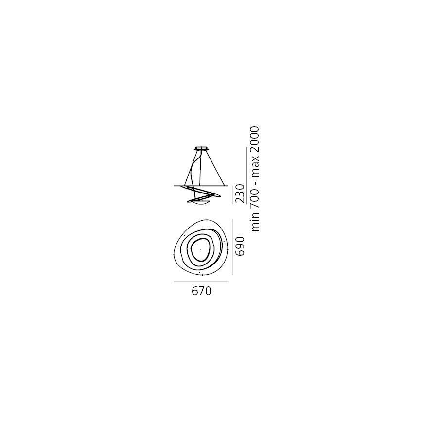 Artemide 1256110A - LED Żyrandol ściemnialny na lince PIRCE LED/44W/230V 3000K biały