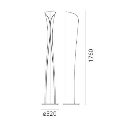Artemide 1361020A - LED Lampa podłogowa CADMO LED/44W/230V + 1xGU10/10W/230V biała