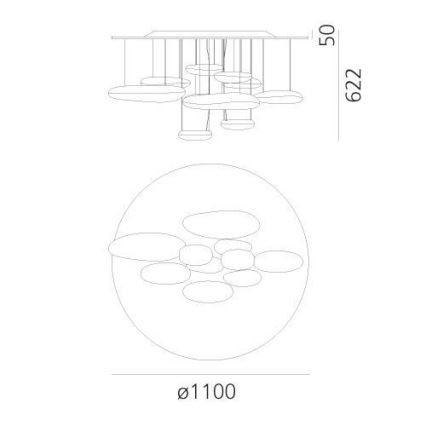 Artemide 1366110A - LED Ściemnialny żyrandol natynkowy MERCURY LED/58W/230V 3000K