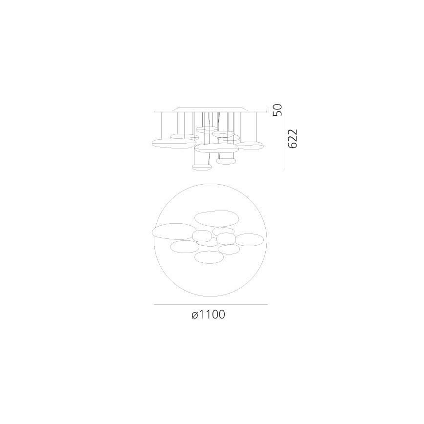 Artemide 1366110A - LED Ściemnialny żyrandol natynkowy MERCURY LED/58W/230V 3000K