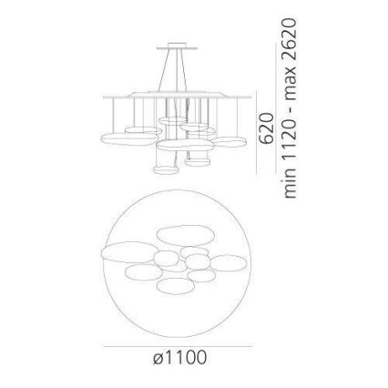 Artemide 1367110A - LED Ściemnialny żyrandol na lince MERCURY LED/58W/230V 3000K