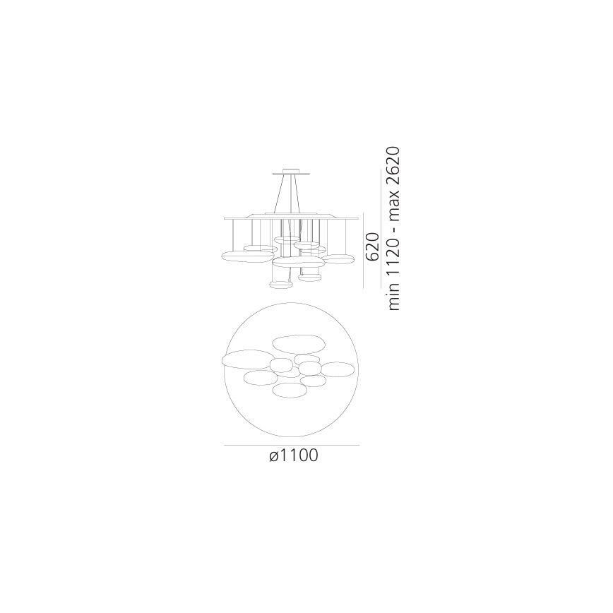 Artemide 1367110A - LED Ściemnialny żyrandol na lince MERCURY LED/58W/230V 3000K