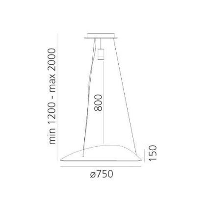 Artemide 1402010APP - LED RGBW Ściemnialny żyrandol na lince AMELUNA LED/45W/230V 3000K