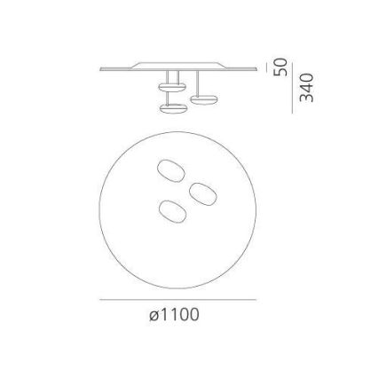 Artemide 1474110A - LED Plafon ściemnialny DROPLET LED/87W/230V 3000K