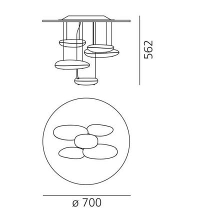 Artemide 1476110A - LED Ściemnialny żyrandol natynkowy MERCURY LED/29W/230V 3000K
