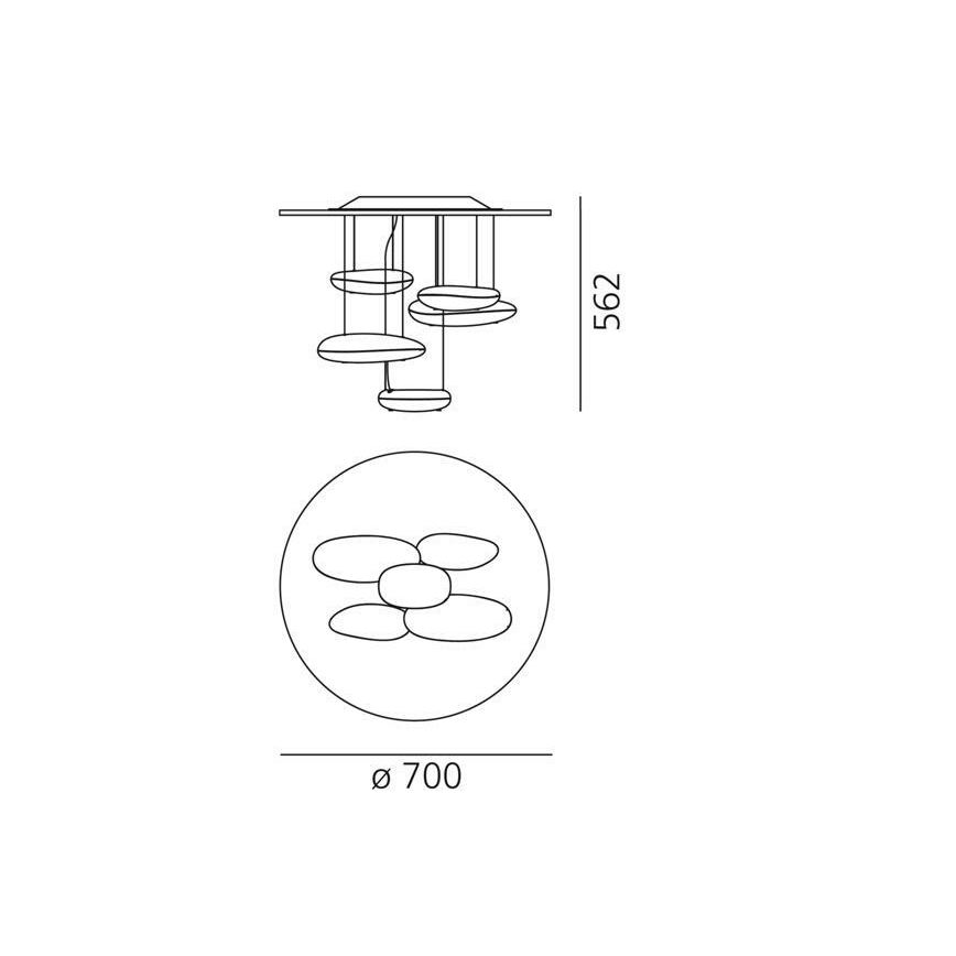 Artemide 1476110A - LED Ściemnialny żyrandol natynkowy MERCURY LED/29W/230V 3000K