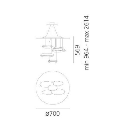 Artemide 1477110A - LED Ściemnialny żyrandol na lince MERCURY LED/29W/230V 3000K