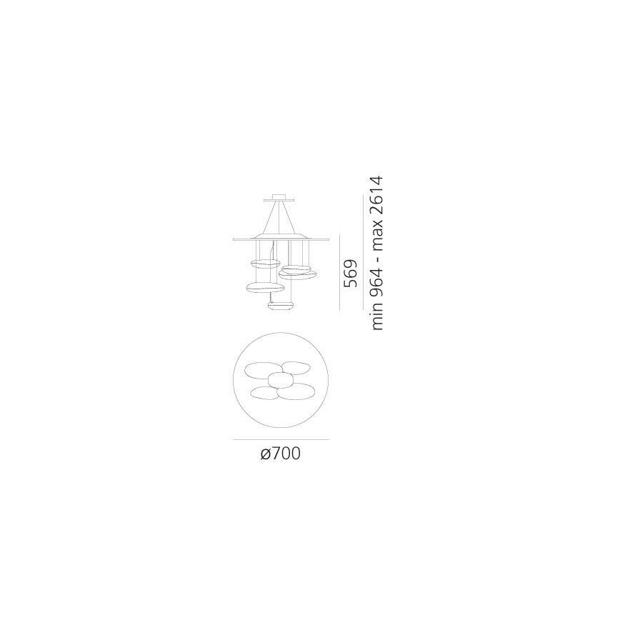 Artemide 1477110A - LED Ściemnialny żyrandol na lince MERCURY LED/29W/230V 3000K