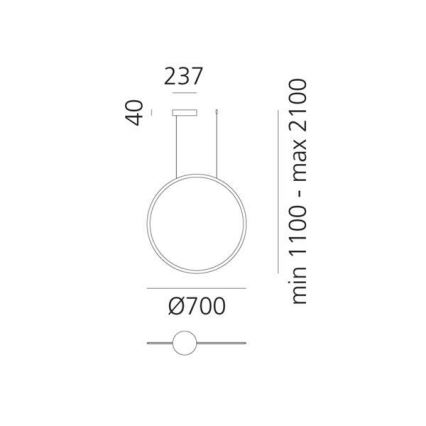 Artemide 1992060APP - LED Ściemnialny żyrandol na lince DISCOVERY LED/40W/230V 3000K brąz