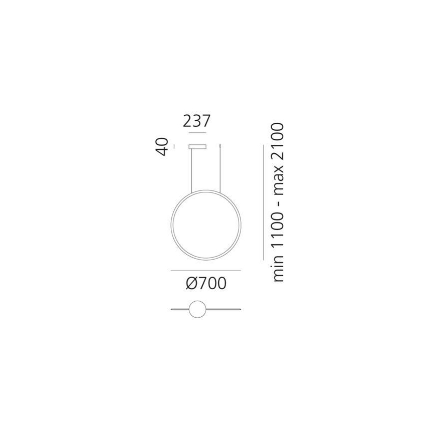 Artemide 1992060APP - LED Ściemnialny żyrandol na lince DISCOVERY LED/40W/230V 3000K brąz