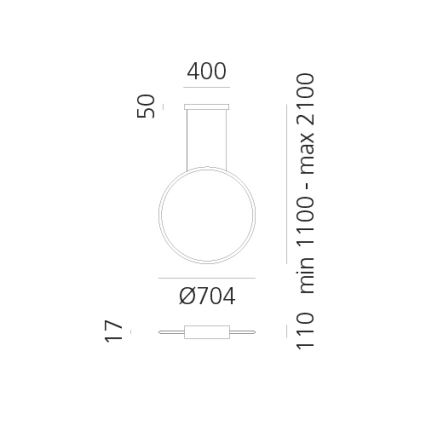 Artemide 1992230IN1APP - LED Ściemnialny żyrandol na lince DISCOVERY LED/42W/230V 2700K czarny