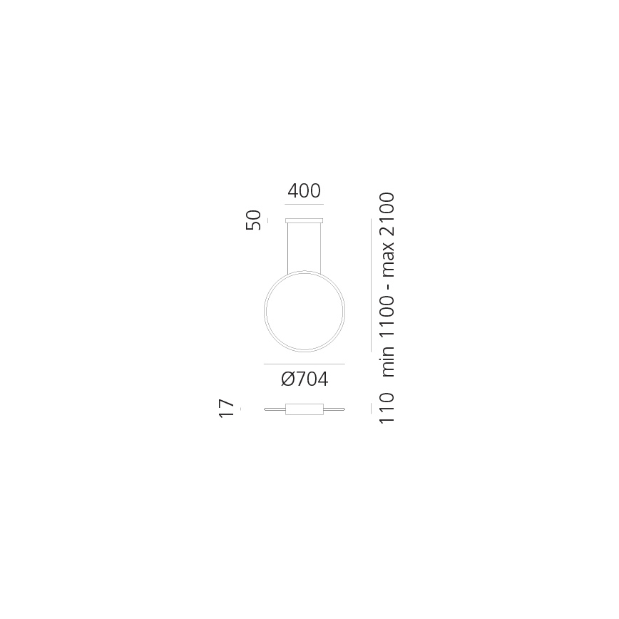 Artemide 1992230IN1APP - LED Ściemnialny żyrandol na lince DISCOVERY LED/42W/230V 2700K czarny