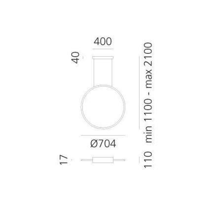 Artemide 1992360APP - LED RGBW Ściemnialny żyrandol na lince DISCOVERY LED/42W/230V 2700-6500K brąz