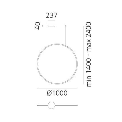 Artemide 1993060APP - LED Ściemnialny żyrandol na lince DISCOVERY LED/60W/230V 3000K brąz