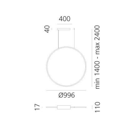 Artemide 1993260APP - LED Ściemnialny żyrandol na lince DISCOVERY LED/71W/230V 2700-6500K brąz