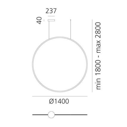 Artemide 1994060APP - LED Ściemnialny żyrandol na lince DISCOVERY LED/80W/230V 3000K brąz