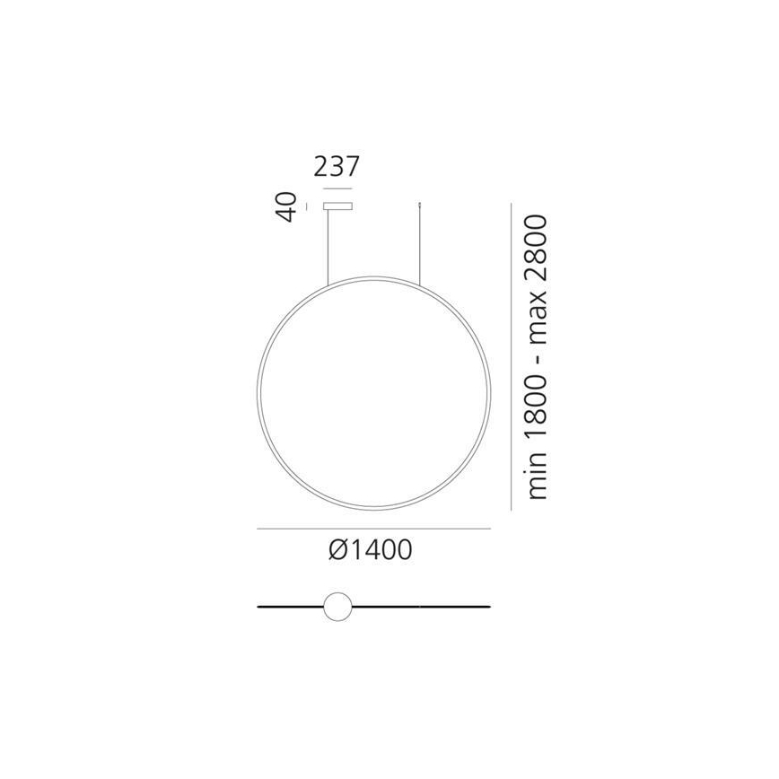 Artemide 1994060APP - LED Ściemnialny żyrandol na lince DISCOVERY LED/80W/230V 3000K brąz
