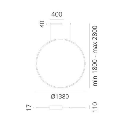 Artemide 1994360APP - LED RGBW Ściemnialny żyrandol na lince DISCOVERY LED/79W/230V 2700-6500K brąz