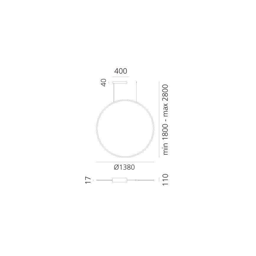 Artemide 1994360APP - LED RGBW Ściemnialny żyrandol na lince DISCOVERY LED/79W/230V 2700-6500K brąz