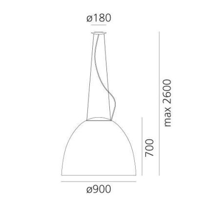 Artemide A243200 - LED Żyrandol ściemnialny na lince NUR LED/80W/230V 3000K śr. 90 cm antracyt