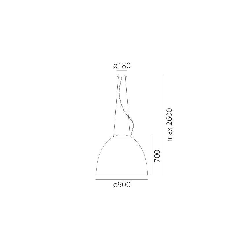 Artemide A243200 - LED Żyrandol ściemnialny na lince NUR LED/80W/230V 3000K śr. 90 cm antracyt
