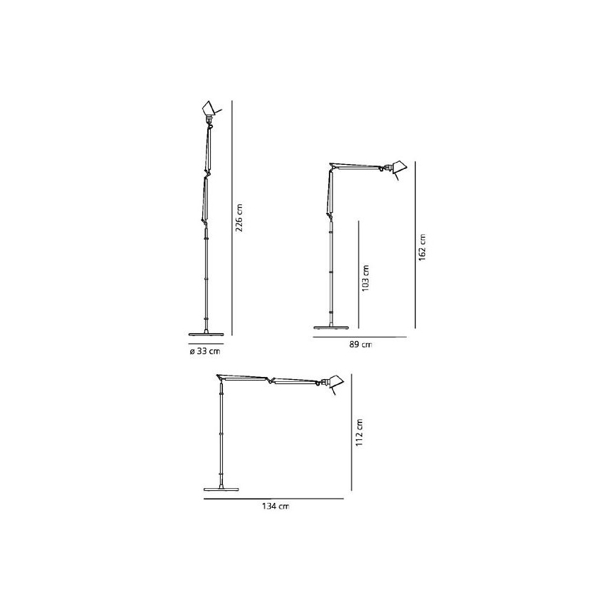 Artemide AT0069A+AT0069B - Lampa podłogowa TOLOMEO BASCULANTE 1xE27/100W/230V