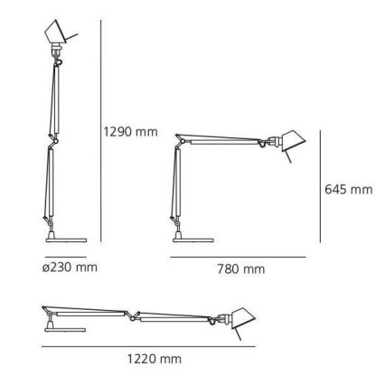 Artemide AR A001000+AR A004030 KOMPLET - Lampa stołowa TOLOMEO 1xE27/70W/230V