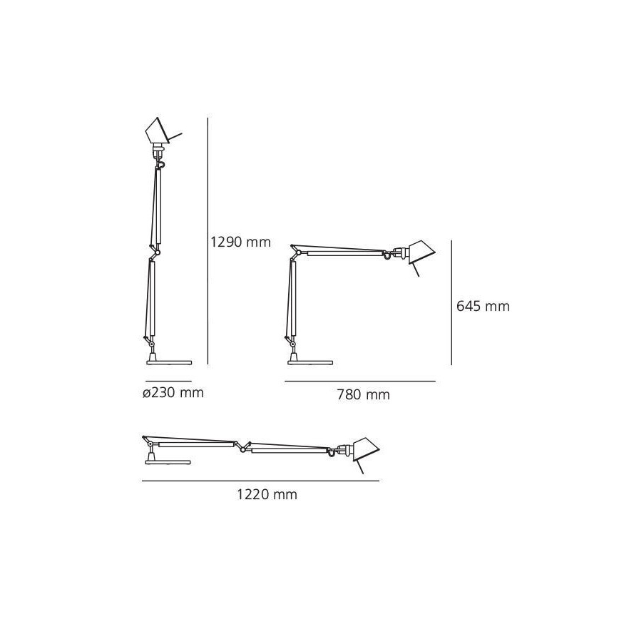 Artemide AT0090A+AT0090B - Lampa stołowa TOLOMEO 1xE27/70W/230V