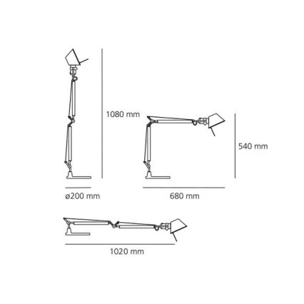 Artemide AR A005910+AR A008600 KOMPLET - Lampa stołowa TOLOMEO MINI 1xE27/70W/230V