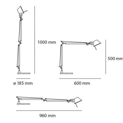 Artemide AR A015120+AR A003920 KOMPLET - LED Ściemnialna lampa stołowa TOLOMEO MIDI 1xLED/9W/230V