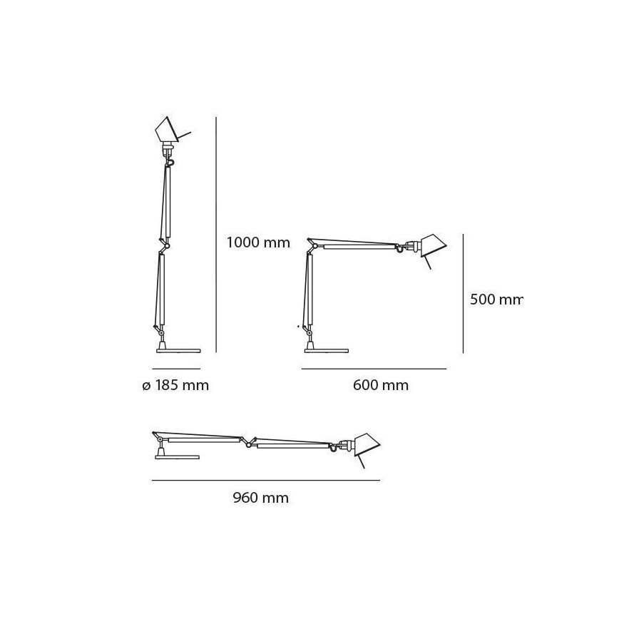 Artemide AT0099A+AT0099B - LED Lampa stołowa ściemnialna TOLOMEO MIDI 1xLED/9W