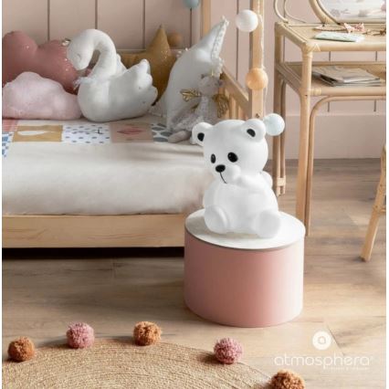 Atmosphera - Dziecięca lampka nocna LED TEDDY LED/3xAA, biała