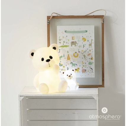 Atmosphera - Dziecięca lampka nocna LED TEDDY LED/3xAA, biała