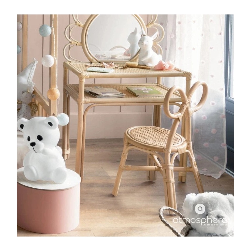 Atmosphera - Dziecięca lampka nocna LED TEDDY LED/3xAA, biała