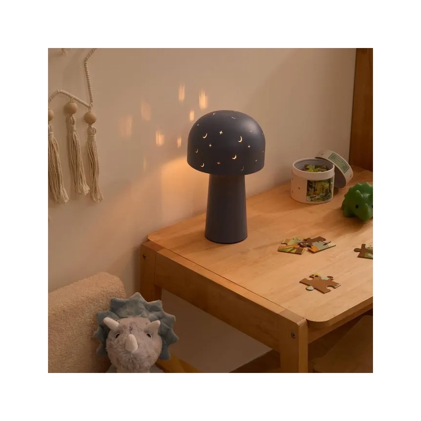 Atmosphera - Dziecięca lampka stołowa STARRY MUSHROOM 1xE14/25W/230V niebieska
